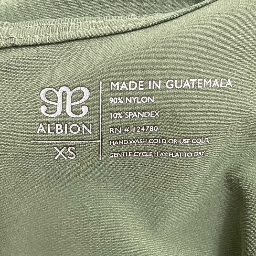 Albion Fit Cap Sleeve Active Jumpsuit Olive Green Elastic Waist Onepiece Size XS - Picture 10 of 11